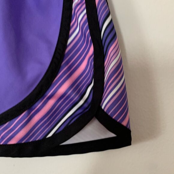 Tek Gear purple soccer shorts, lined, stripes, great condition, S - Picture 2 of 6